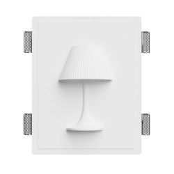 APPLIQUE DA INCASSO IN GESSO CERAMICO A FORMA DI LUME  28X41,5 COMPLETO DI PORTA LAMPADA G9