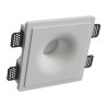 PORTAFARETTO DA INCASSO IN GESSO CERAMICO 18,5X18,5 H10,5CM COMPLETO DI PORTA LAMPADA ANTISHOCK GU10 E MOLLA X BLOCCO BIANCA
