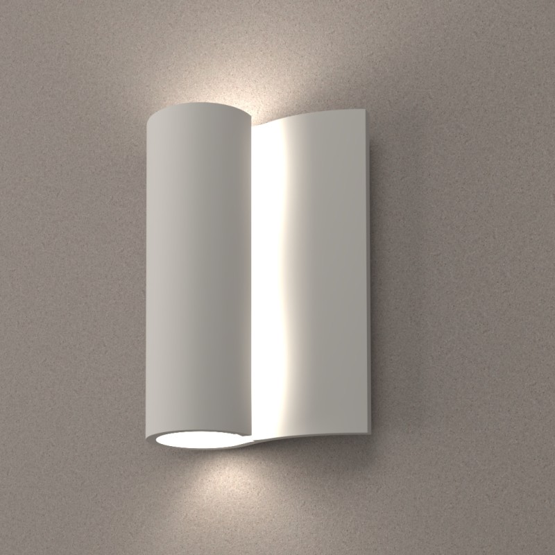 APPLIQUE IN GESSO CERAMICO CON FORMA ONDULATA X 2 G9 16,5X24X8,5CM