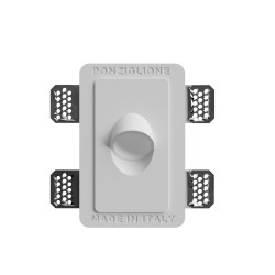 SEGNAPASSI DA INCASSO IN GESSO CERAMICO COMPLETO DI PORTA LAMPADA GU10 E MOLLA BIANCA 10X16 P 6CM