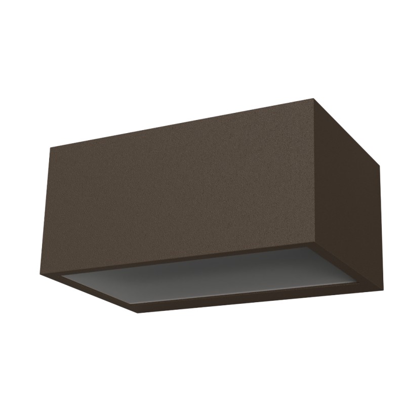 APPLIQUE DA ESTERNO 1P65 IN ALLUMINIO 2CCT 14XH9XP6,5CMCORTEN 10W 1200LUMEN