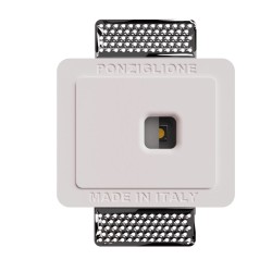 SEGNAPASSI DA INCASSO IN GESSO CERAMICO CON CHIP LED BRIDGELUX 3W  13,7X11,5 P 4,5CM