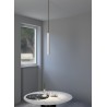 PENDENTE IN GESSO CERAMICO VERNICIABILE DALLA FORMA CILINDRICA 40CM COMPLETO DI PORTA LAMPADA GU10,MOLLA BIANCA,FILO DA 1,5MT