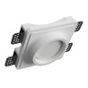 PORTAFARETTO DA INCASSO IN GESSO CERAMICO 15X15 H3,5 COMPLETO DI PORTA LAMPADA GX53 CON ALETTE REGOLABILI
