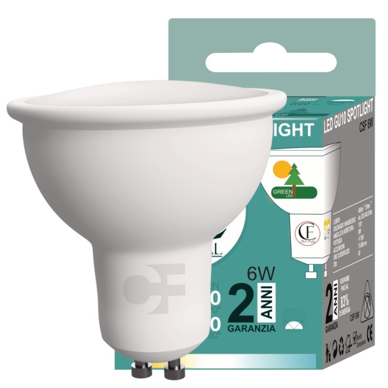 LAMPADINA GU10 9W 6000K LM 850