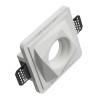 PORTAFARETTO DA INCASSO IN GESSO CERAMICO 13X13 H8,5 CM COMPLETO DI PORTA FARETTO ANTISHOCK GU10 MOLLA DI BLOCCO BIANCA