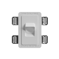 SEGNAPASSI DA INCASSO IN GESSO CERAMICO COMPLETO DI PORTA LAMPADA GU10 E MOLLA BIANCA 10X16 P 6CM