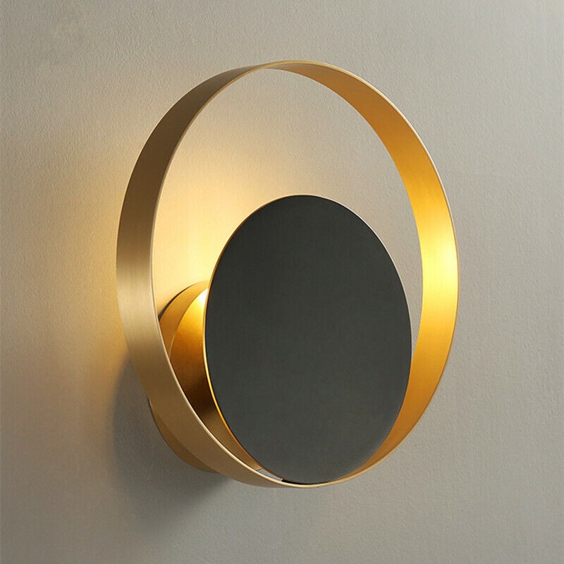 LAMPADA A PARETE ORO SPAZZOLATO E NERO OPACO X 1 G9 25X25CM