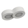 PLAFONE IN GESSO CERAMICO DALLA FORMA DOPPIO CILINDRO 25 CM H6 COMPLETO DI PORTA LAMPADA 2 GX53