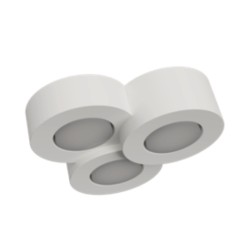 PLAFONE IN GESSO CERAMICO FORMA A TRE CILINDRI 22,5X25 H7 COMPLETO DI PORTA LAMPADA 3 GX53
