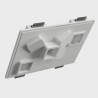PORTAFARETTO DA INCASSO IN GESSO CERAMICO55 X 40 H5 COMPLETO DI PORTA LAMPADA 3 X GX53 CON ALETTE REGOLABILI
