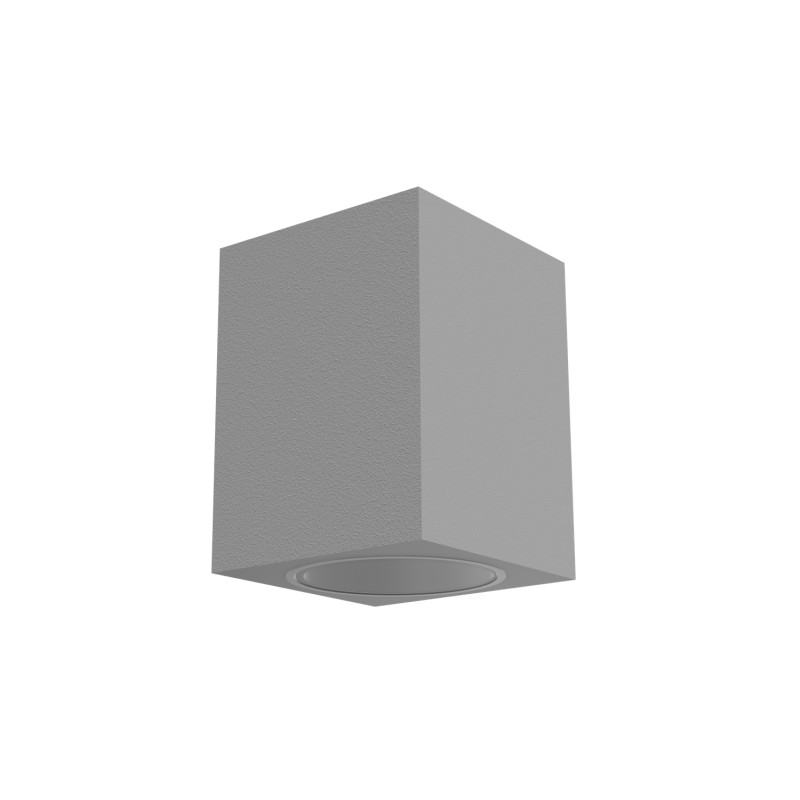 FIXED-Q-B PLAFONE DA SOFFITTO QUANDRATO  IN METALLO BIANCO PER 1 GU10 FISSAGGIO CON FISCHER