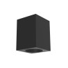 FIXED-Q-N PLAFONE DA SOFFITTO QUADRATO IN METALLO NERO PER 1 GU10 FISSAGGIO CON FISCHER