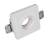 POTRAFARETTO DA INCASSO IN GESSO CERAMICO 11,8X11,8 H 7,5CM COMPLETO DI PORTA LAMPADA ANTISHOCK GU10 E MOLLA BLOCCO BIANCA
