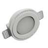 PORTAFARETTO DA INCASSO IN GESSO CERAMICO DIAMETRO 13 H 4,7 COMPLETO DI PORTA LAMPADA GX53 CON ALETTE REGOLABILI