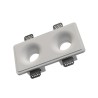 PORTAFARETTO DA INCASSO IN GESSO CERAMICO DOPPIO 13X24 H 13,5CM COMPLETO DI PORTA LAMPADA GU10 E MOLLA BIANCA