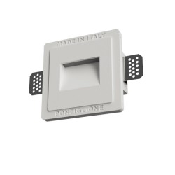 SEGNAPASSI DA INCASSO IN GESSO CERAMICO COMPLETO DI CHIP LED ESCLUSO TRASFORMATORE 12,5X12,5 PROFONDITA 3,5CM