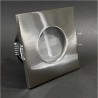 PORTAFARETTO DA INCASSO CON MOLLE IN ALLUMINIO CON CORNICE SILVER  QUADRATO IP65 PER 1 GU10 PORTALMPADE ESCLUSO INCASSO DIAM.