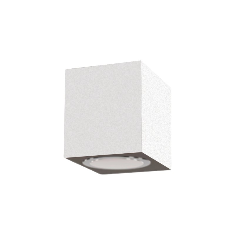 APPLIQUE IN ALLUMINIO IP54 PER 1 GU10  LUCE SOLO SOTTO COLORE BIANCO OPACO