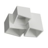 PLAP5 PLAFONE IN GESSO CERAMICO FORMATO DA TRE CUBI E FROFILO INFERIORE INCLINATO 24X23 H16 COMPLETO DI PORTA LAMPADA 3 GX53