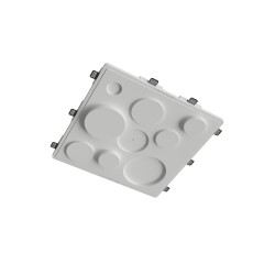ROSONE DA INCASSO IN GESSO CERAMICO CON LINEA A CERCHI 30X30 H8,5