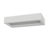 APPLIQUE A PARETE IN GESSO CERAMICO DALLA FORMA RETTANGOLARE 30X5 CM H 15 CON DOPPIA EMISSIONE COMPLETA DI DIFFUSORE ATTACCO 2X