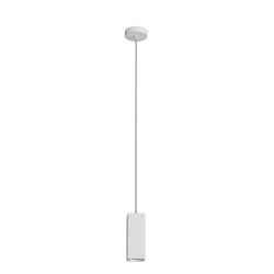 PENDENTE IN GESSO CERAMICO TUBO DA 18CM COMPLETO DI CAVO E COPPETTA X 1 GU10